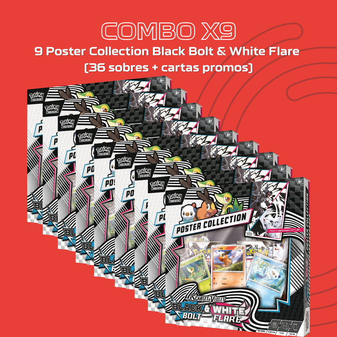 COMBO: x9 Poster Collection Black Bolt & White Flare