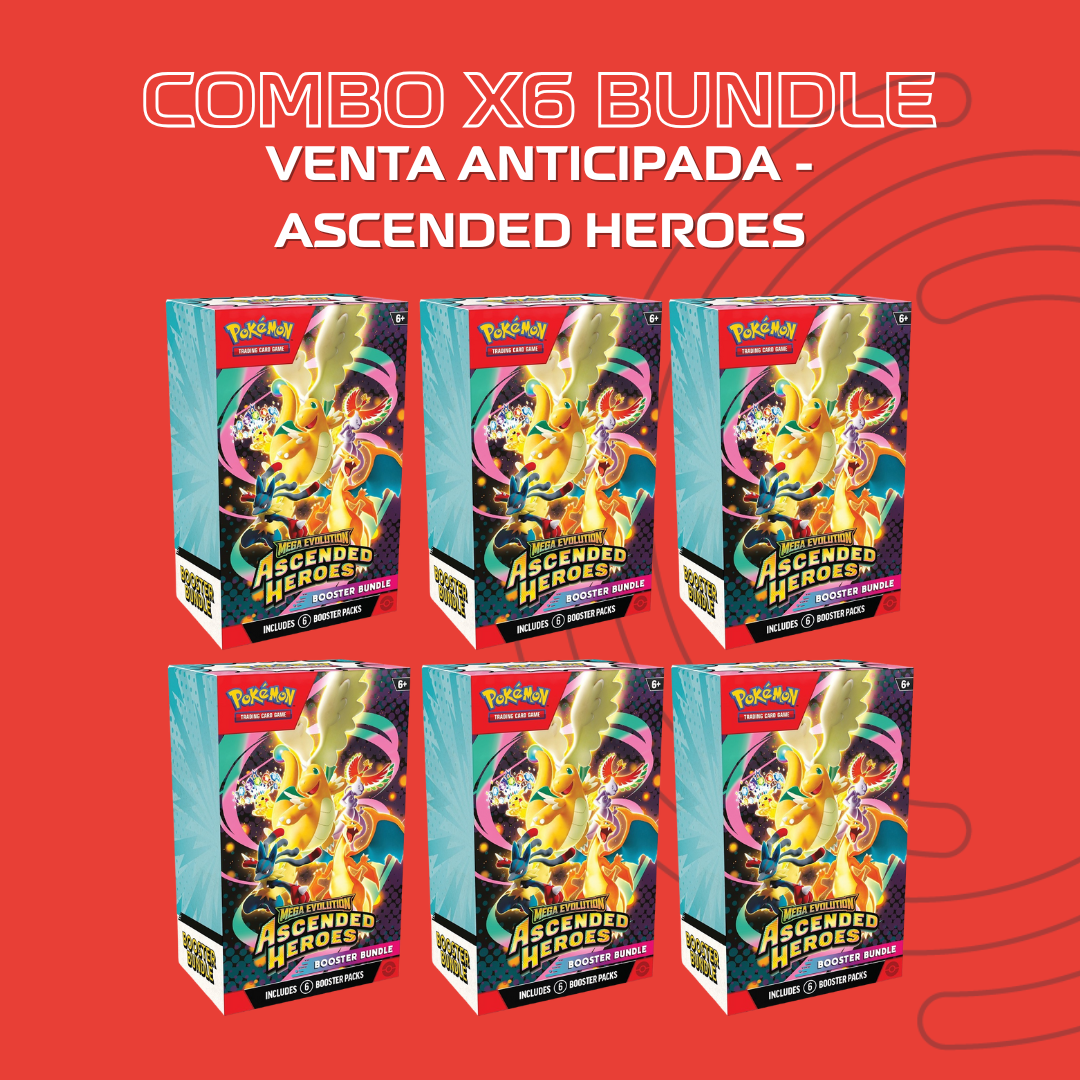(VENTA ANTICIPADA) Combo 6 Bundles (36 sobres) Pokémon TCG - Ascended Heroes - Booster Bundle (LEER DESCRIPCION)