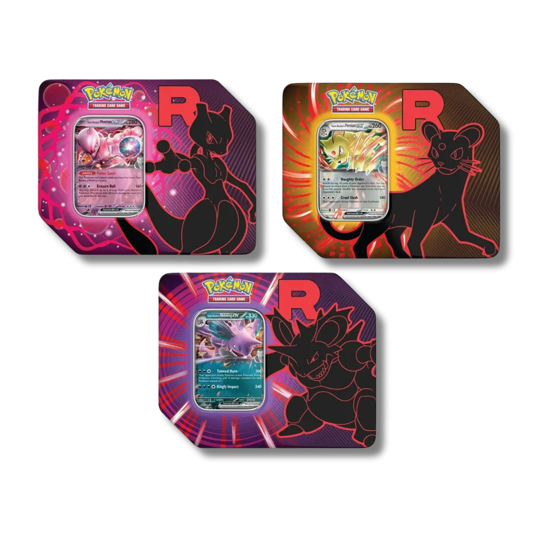 (VENTA ANTICIPADA) Pokémon TCG: Tin Team Rocket (Tercia) - Inglés (LEER DESCRIPCION)