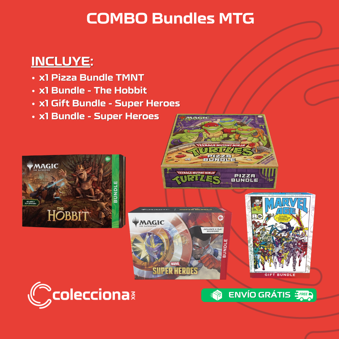 COMBO: MTG - 1 Pizza Bundle TMNT + 1 Bundle The Hobbit + 1 Gift Bundle Marvel Super Heroes + 1 Bundle Marvel Super Heroes