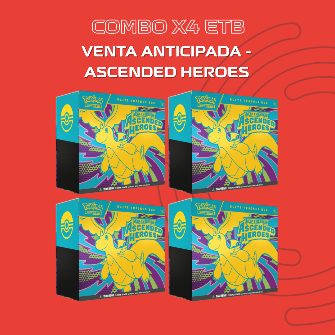 (VENTA ANTICIPADA) Combo 4 ETB Pokémon TCG - Ascended Heroes - Elite Trainer Box (LEER DESCRIPCION)