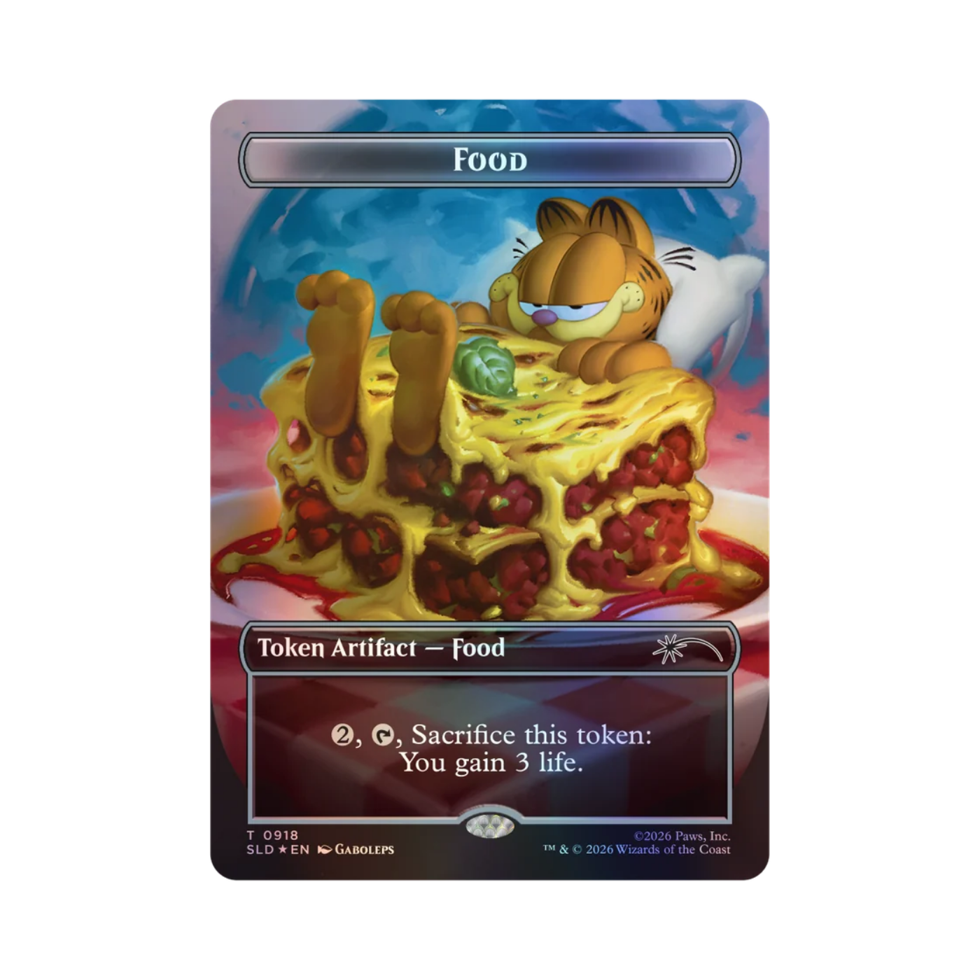 (PREVENTA) MTG Secret Lair - The Cats Are the Best - Lasagna Food Token - Foil