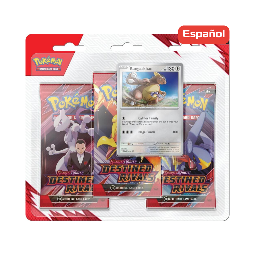 Pokémon TCG - Destined Rivals - 3-Booster Blister - Kangaskhan - Español