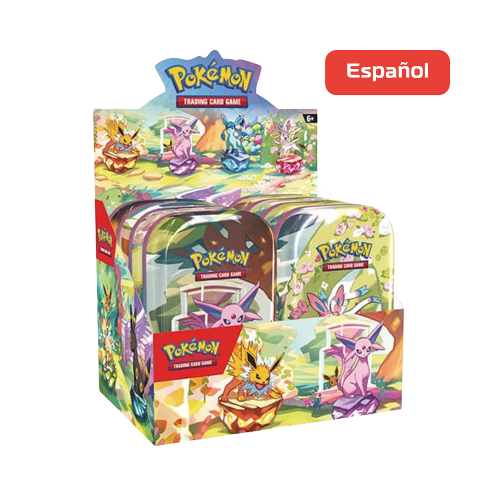 (PREVENTA) Pokémon TCG - Prismatic Evolutions - Mini Tin Display - Español (LEER DESCRIPCION)