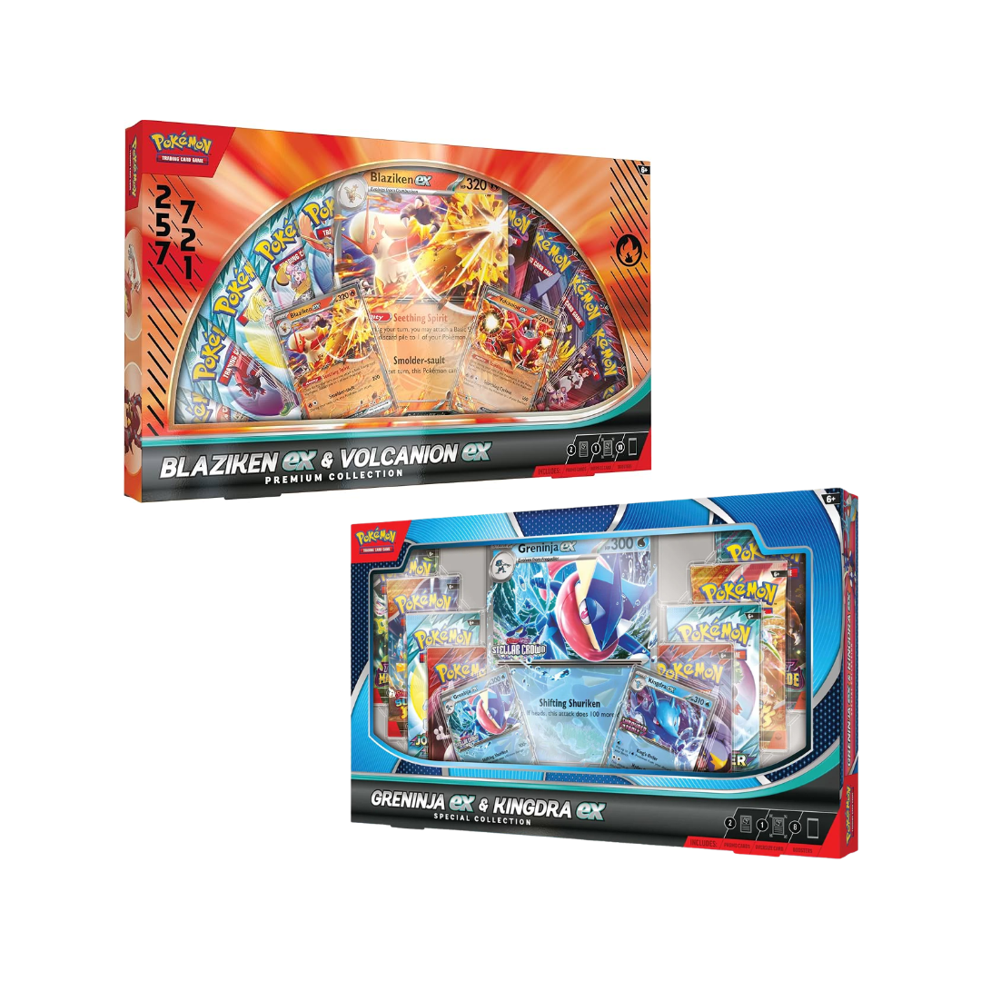 COMBO Pokémon TCG: Special Collection EX (18 sobres) - Blaziken ex Volcanion ex Greninka ex Kingdra ex