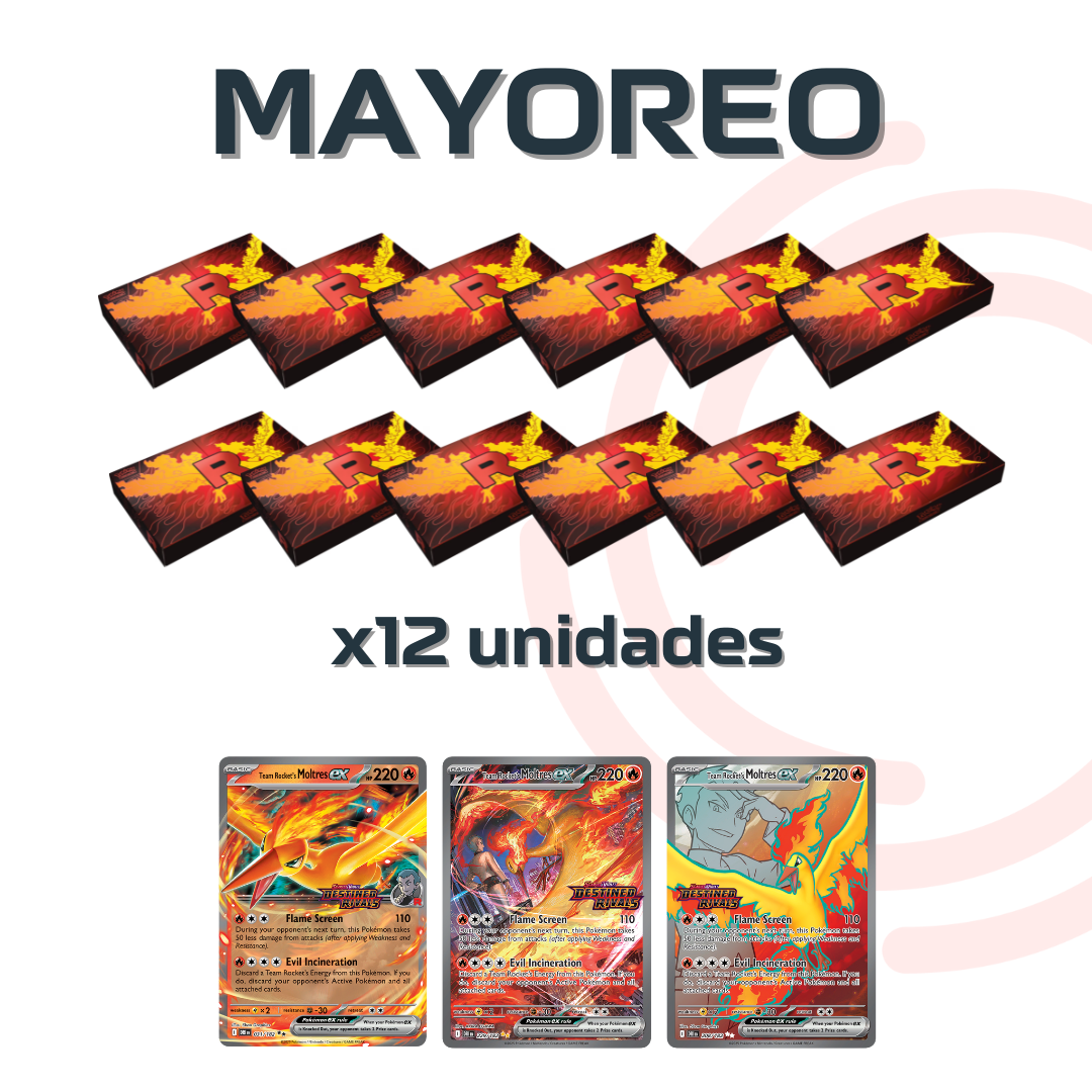 (MAYOREO) x12 Pokémon TCG: Team Rockets´s Moltres ex - Ultra Premium Collection