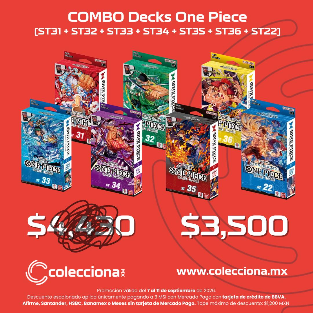 COMBO One Piece TCG - ST22 + ST31 al ST36 - Starter Decks - Inglés