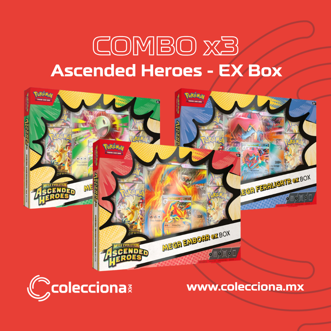 COMBO x3 Pokémon TCG - Ascended Heroes - EX Box - Inglés
