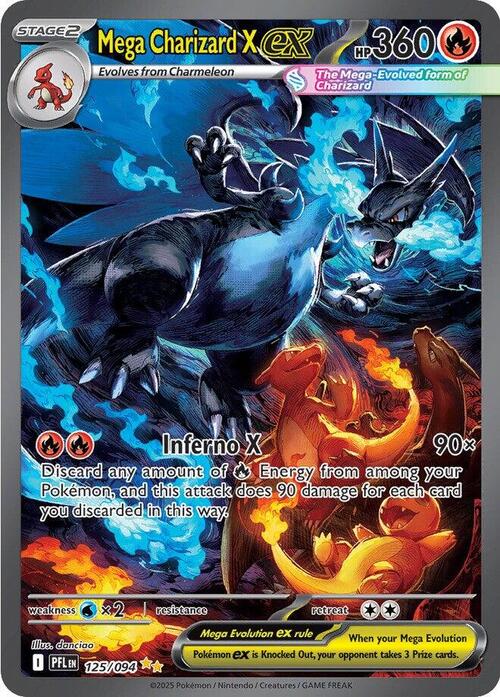 Pokémon TCG: Phantasmal Flames - 125/094 - Mega Charizar X EX