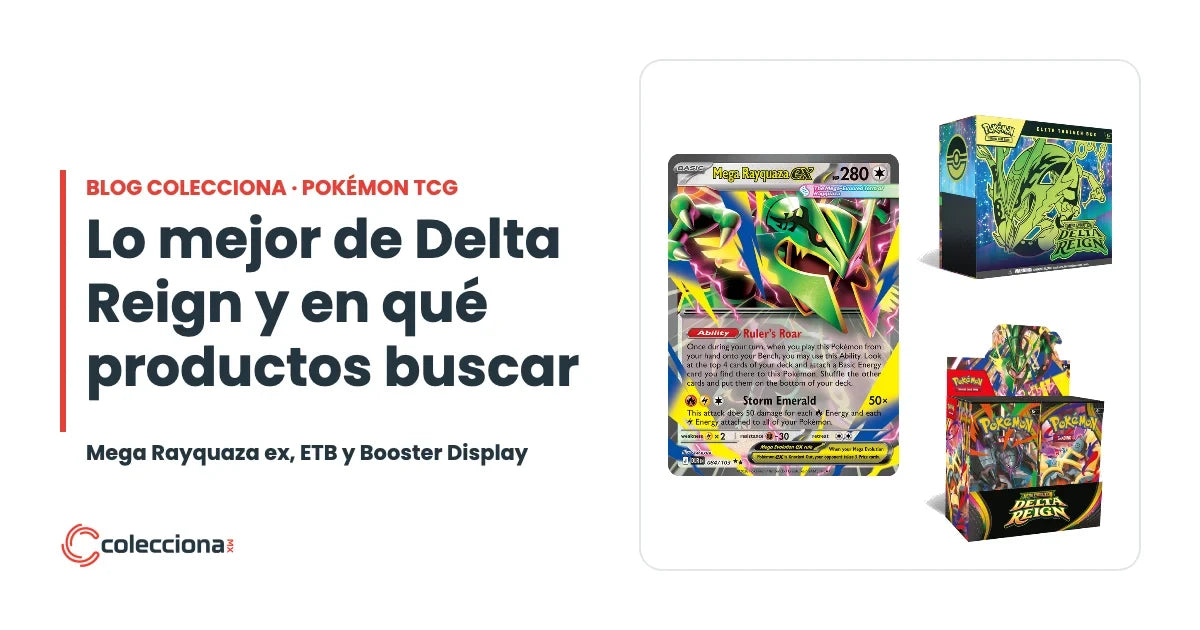 Pokémon TCG Delta Reign: Mega Rayquaza ex y productos