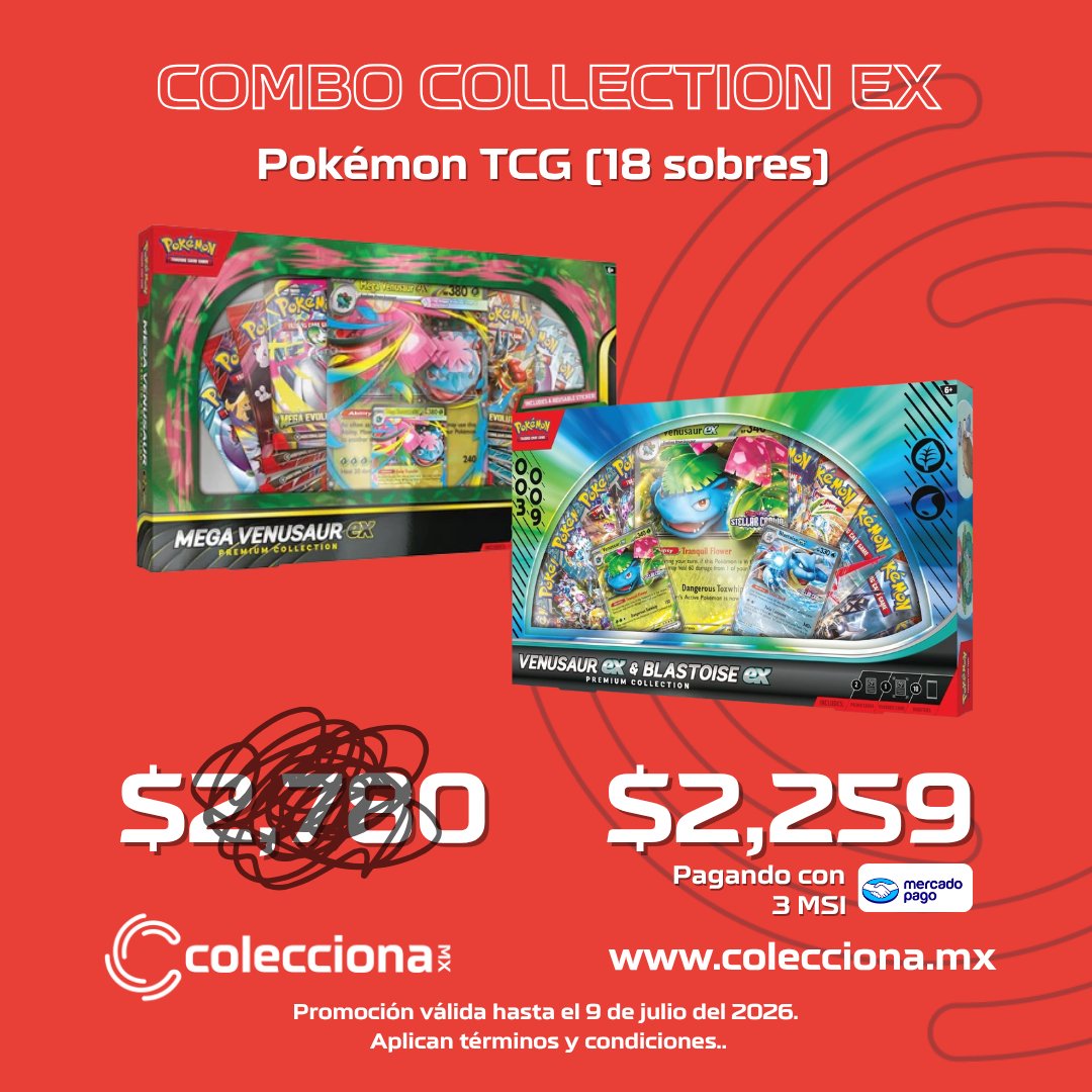 COMBO Collection EX (18 sobres) - Pokémon TCG - Mega Venasaur EX Venasaur EX Blastoise EX