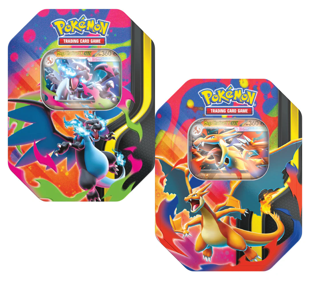 Pokemon TCG - (PAR) Mega Charizard X &amp; Y - Tin - Inglés