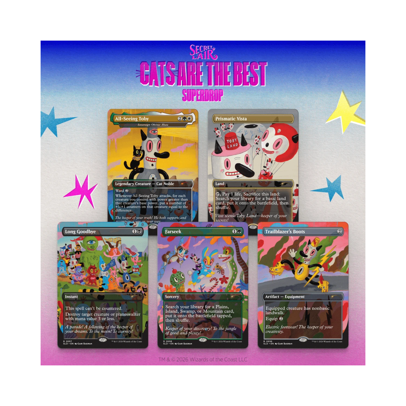 (PREVENTA) MTG Secret Lair - The Cats Are the Best - Toby's Journey by Gary Baseman