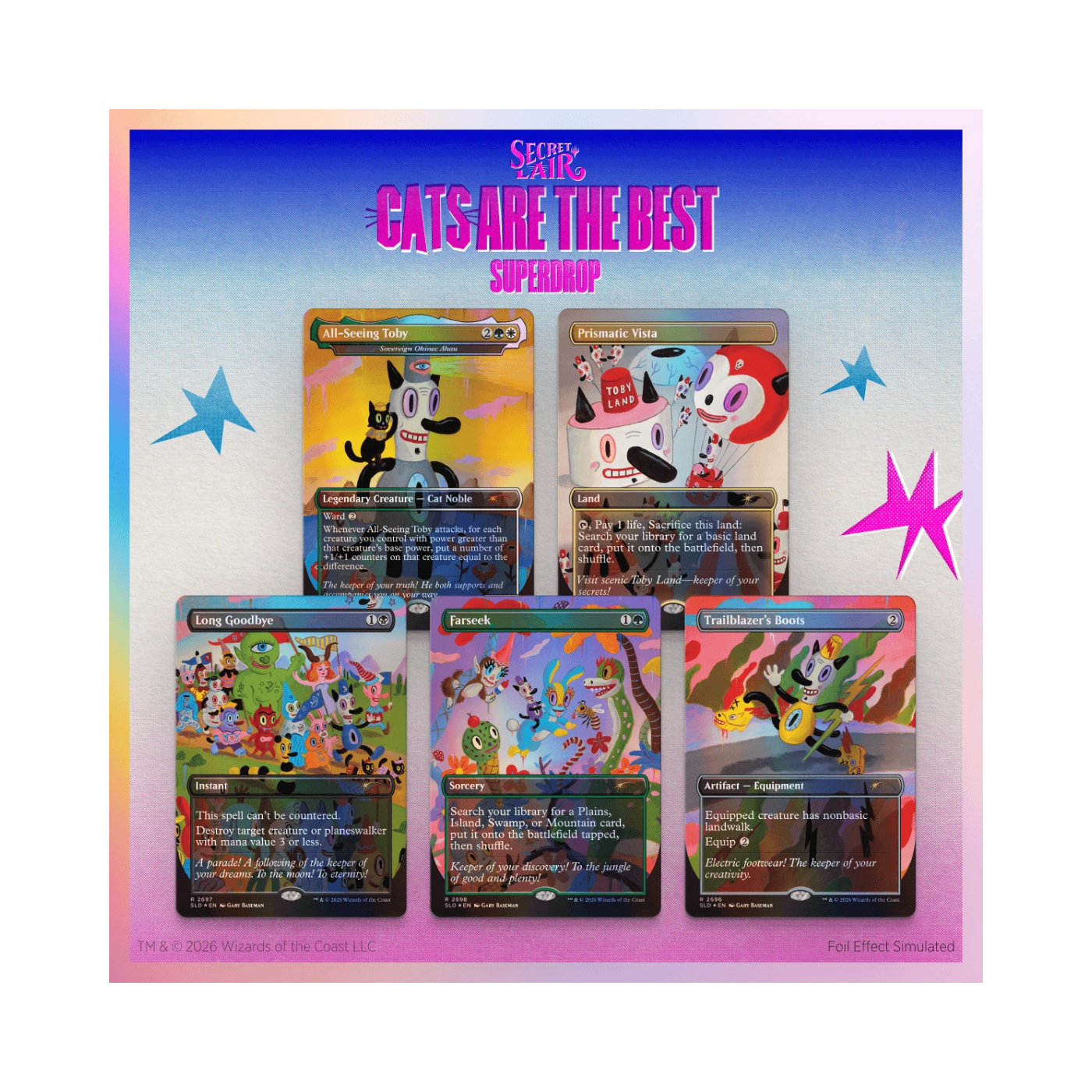 (PREVENTA) MTG Secret Lair - The Cats Are the Best - Toby's Journey by Gary Baseman - Foil