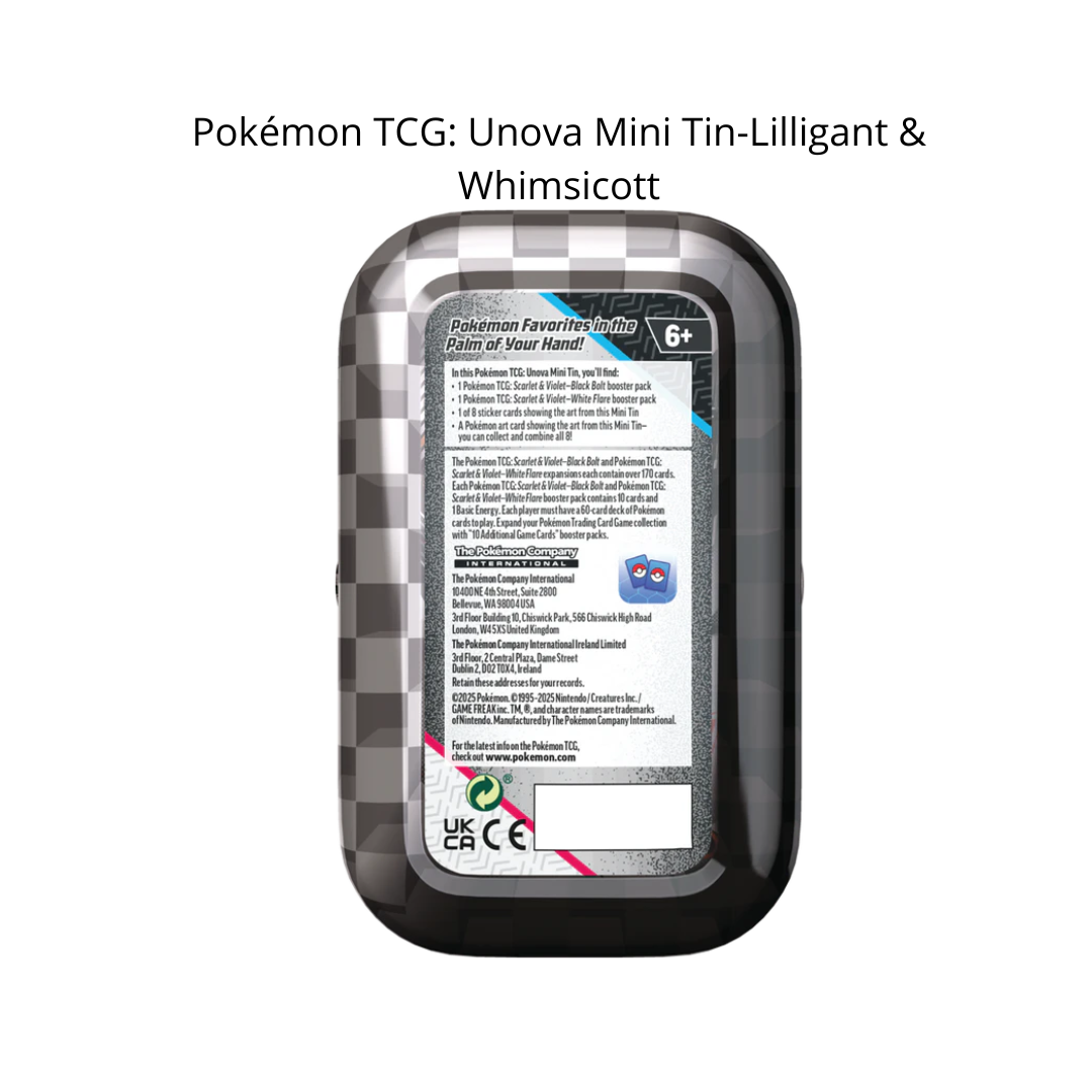 Pokemon Tcg: Unova: Black Bolt & White Flare Mini Tin Producto Aleatorio Ingles