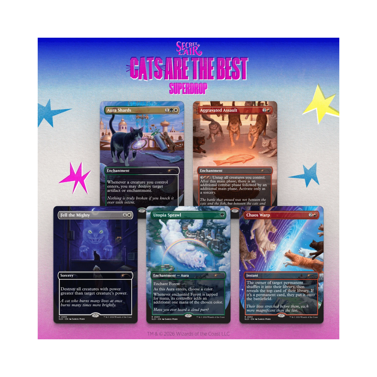 MTG Secret Lair - The Cats Are the Best - Cats of Chaos