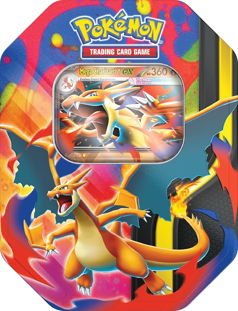 Pokemon TCG - (PAR) Mega Charizard X &amp; Y - Tin - Inglés