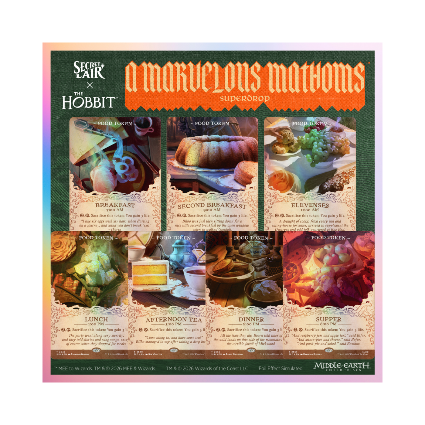 (PREVENTA) MTG Secret Lair - The Hobbit - Second Breakfast and Beyond - Foil (LEER DESCRIPCIÓN)