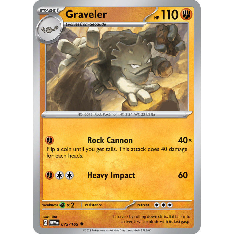 Pokémon Tcg: 151 - 075/165 - Graveler