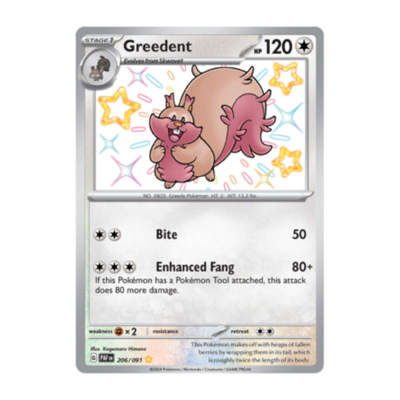 Paldean Fates - 206/091 - Greedent (shiny)