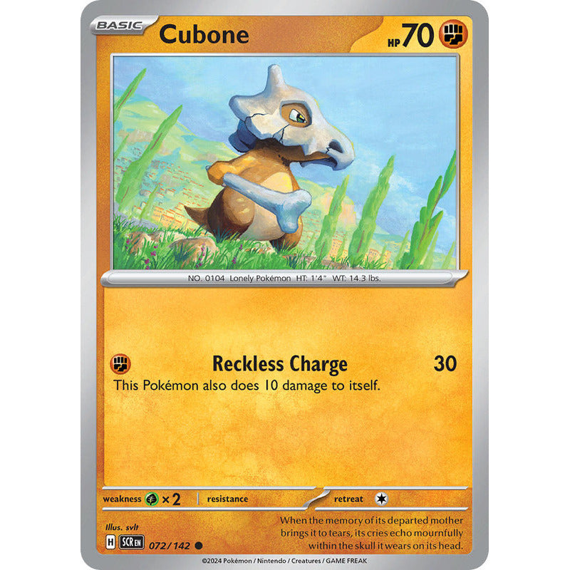 Pokémon Tcg: Stellar Crown - 072/142 - Cubone