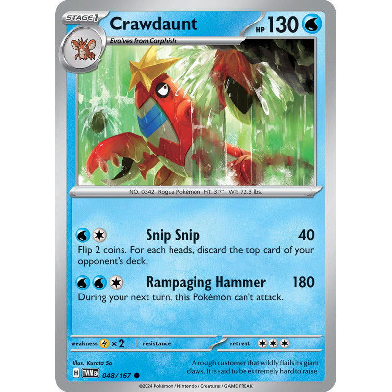 Pokémon Tcg: Twilight Masq - 048/167 - Crawdaunt [reverse]