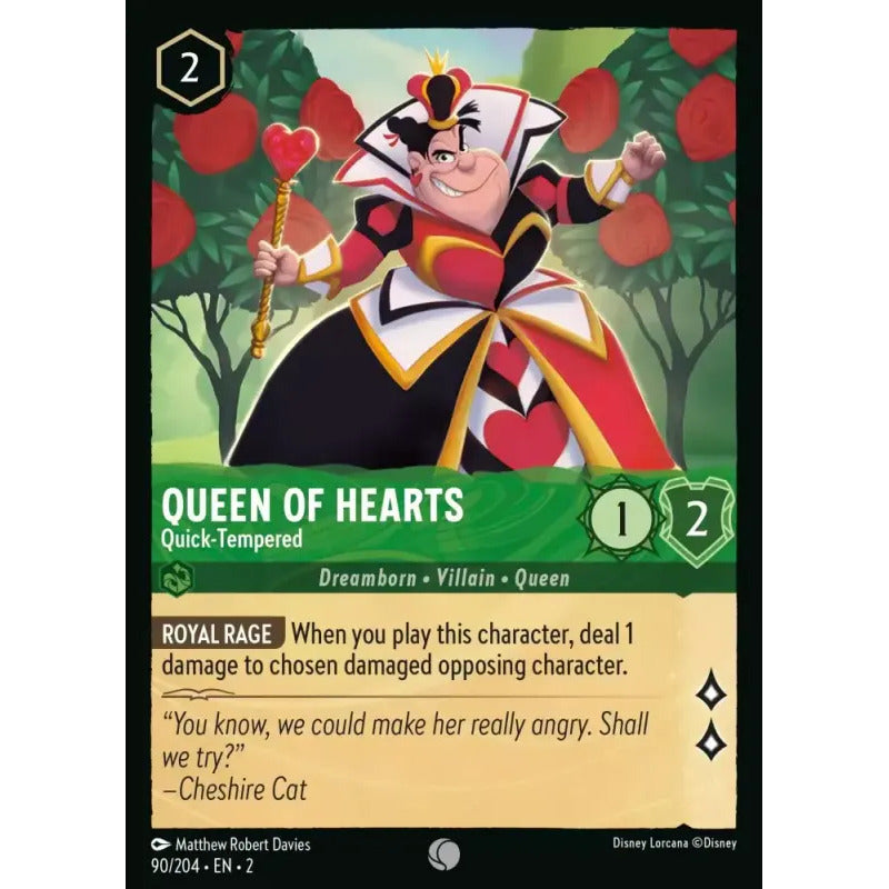 Lorcana: Rotf - 090/216 - Queen Of Hearts - Quick-tempered