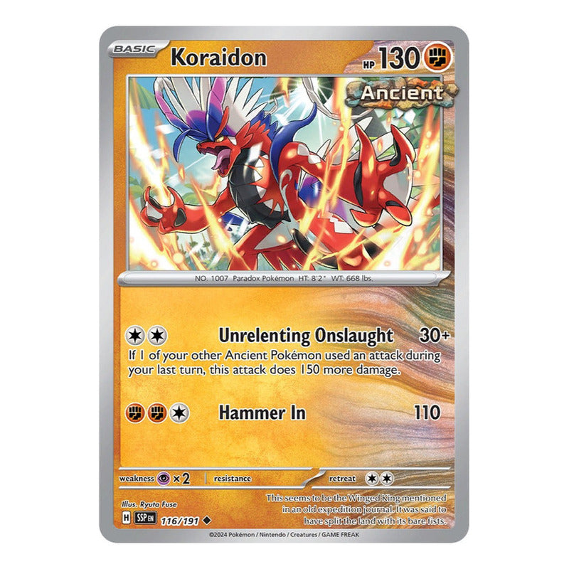 Pokémon Tcg: Surging Sparks - 116/191 - Koraidon [reverse]