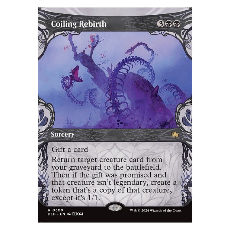 Mtg: Bloomburrow - 309 - Coiling Rebirth [showcase Foil]