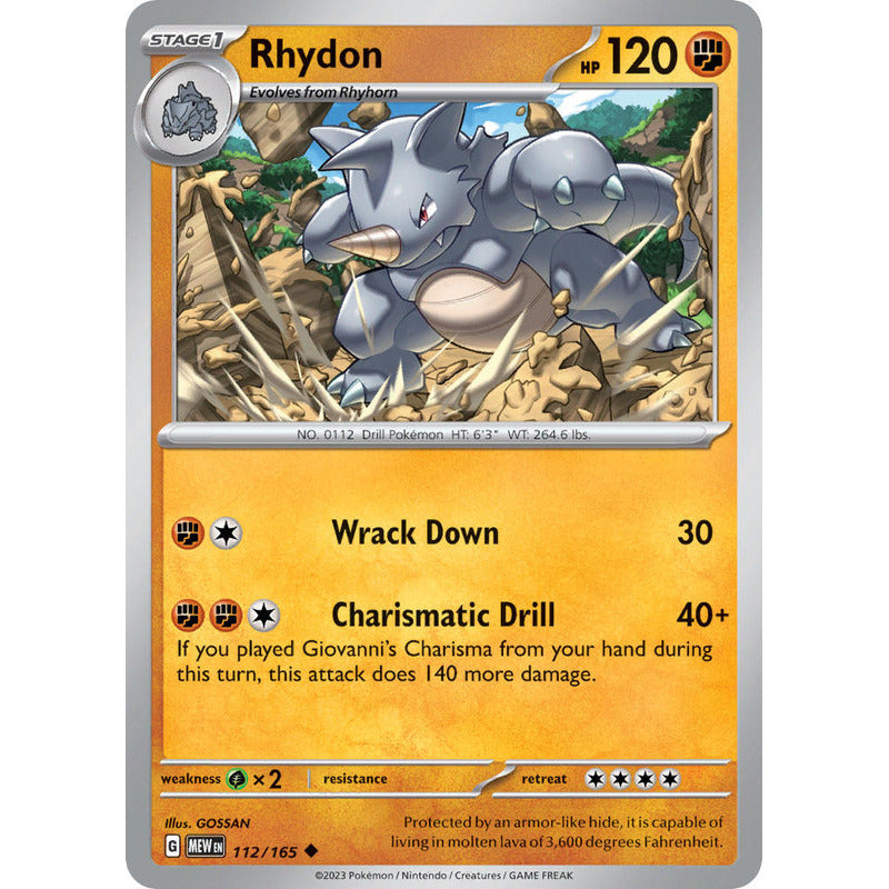 Pokémon Tcg: 151 - 112/165 - Rhydon