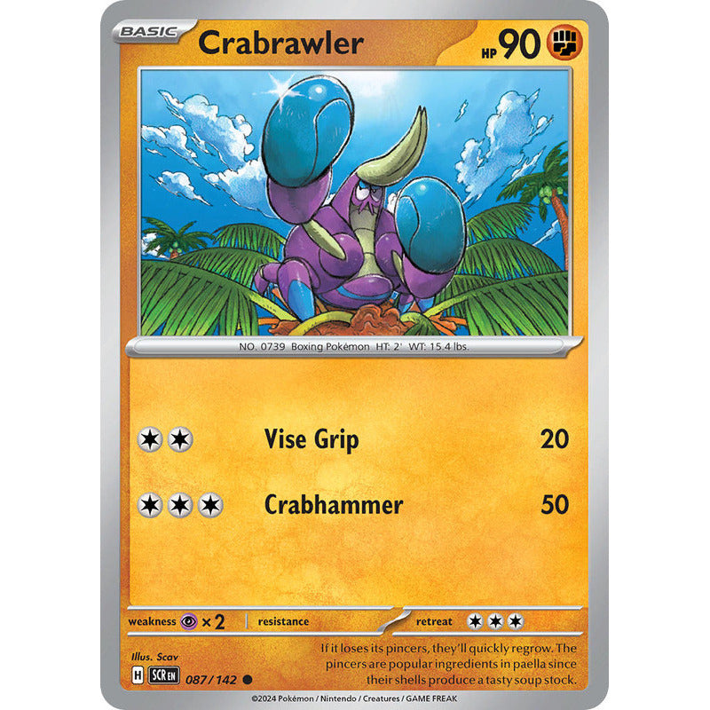 Pokémon Tcg: Stellar Crown - 087/142 - Crabrawler