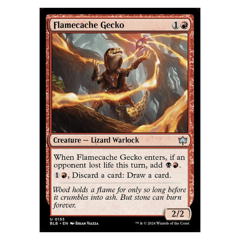 Mtg: Bloomburrow - 135 - Flamecache Gecko [foil]