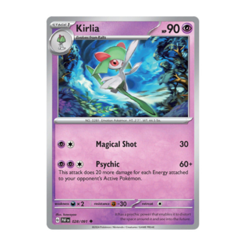 Paldean Fates - 28/091 - Kirlia (reverse)