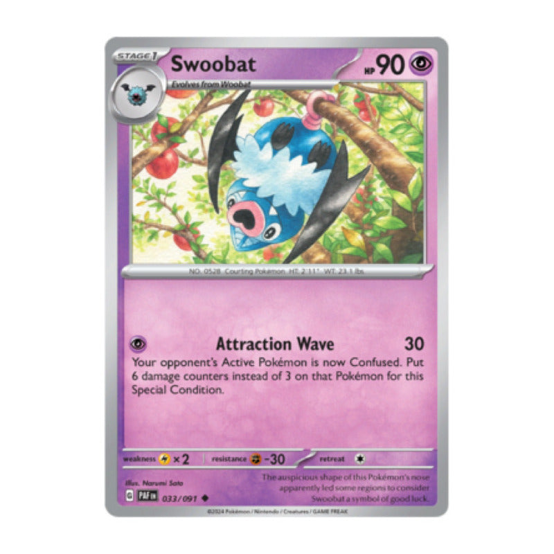 Paldean Fates - 33/091 - Swoobat (reverse)