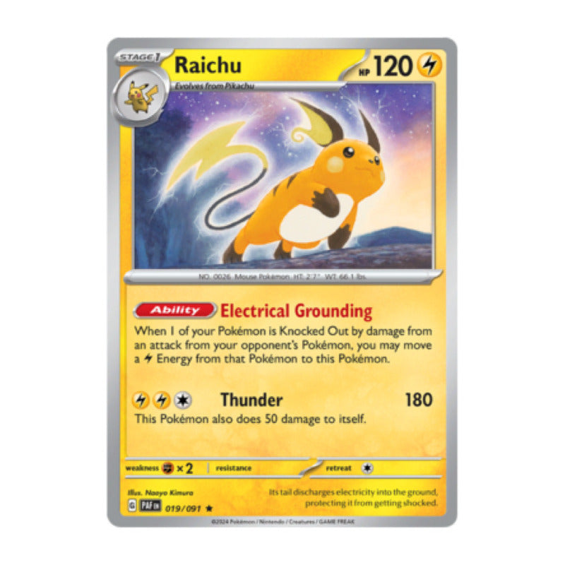 Paldean Fates - 19/091 - Raichu (reverse)