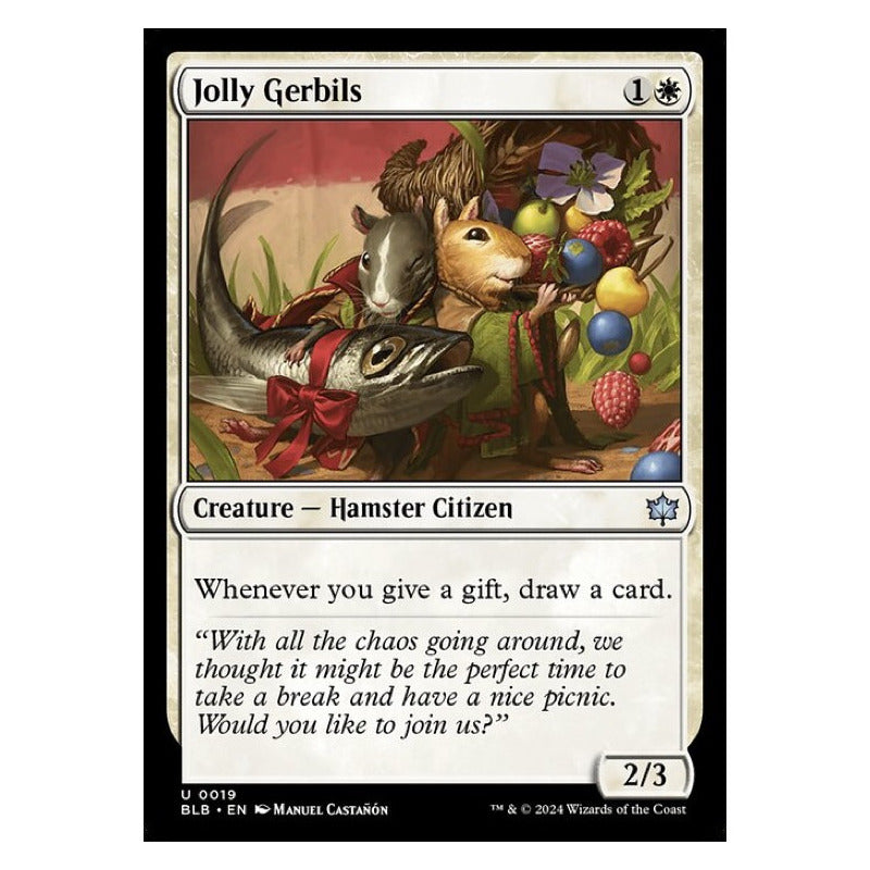 Mtg: Bloomburrow - 019 - Jolly Gerbils [foil]