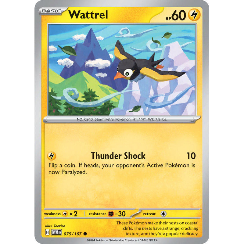 Pokémon Tcg: Twilight Masq - 075/167 - Wattrel [reverse]