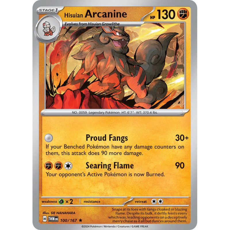 Pokémon Tcg: Twilight Masq - 100/167 - Hisuian Arcanine