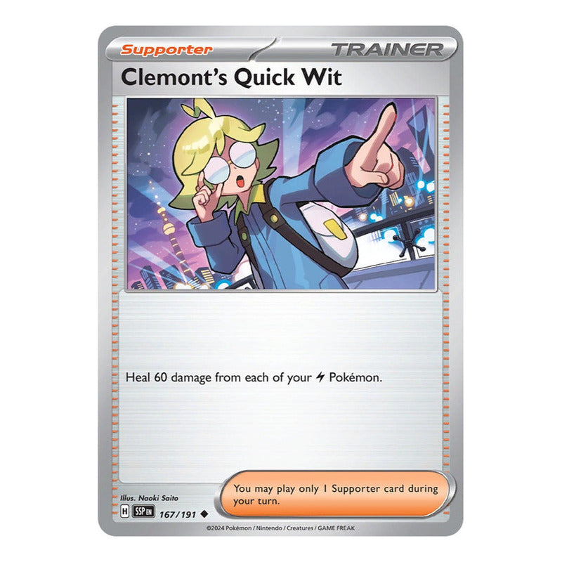 Pokémon Tcg: Surging Sparks - 167/191 - Clemont's  [reverse]