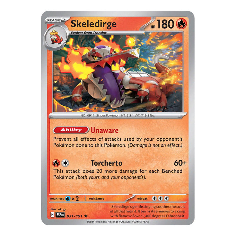 Pokémon Tcg: Surging Sparks - 031/191 - Skeledirge [reverse]