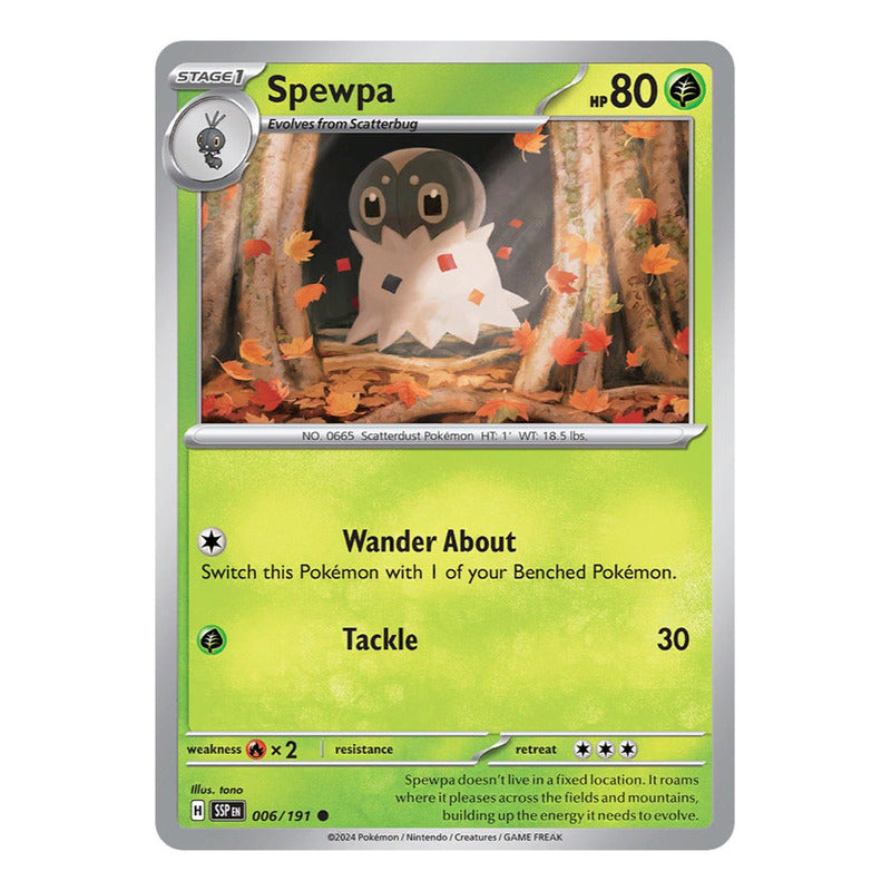 Pokémon Tcg: Surging Sparks - 006/191 - Spewpa [reverse]