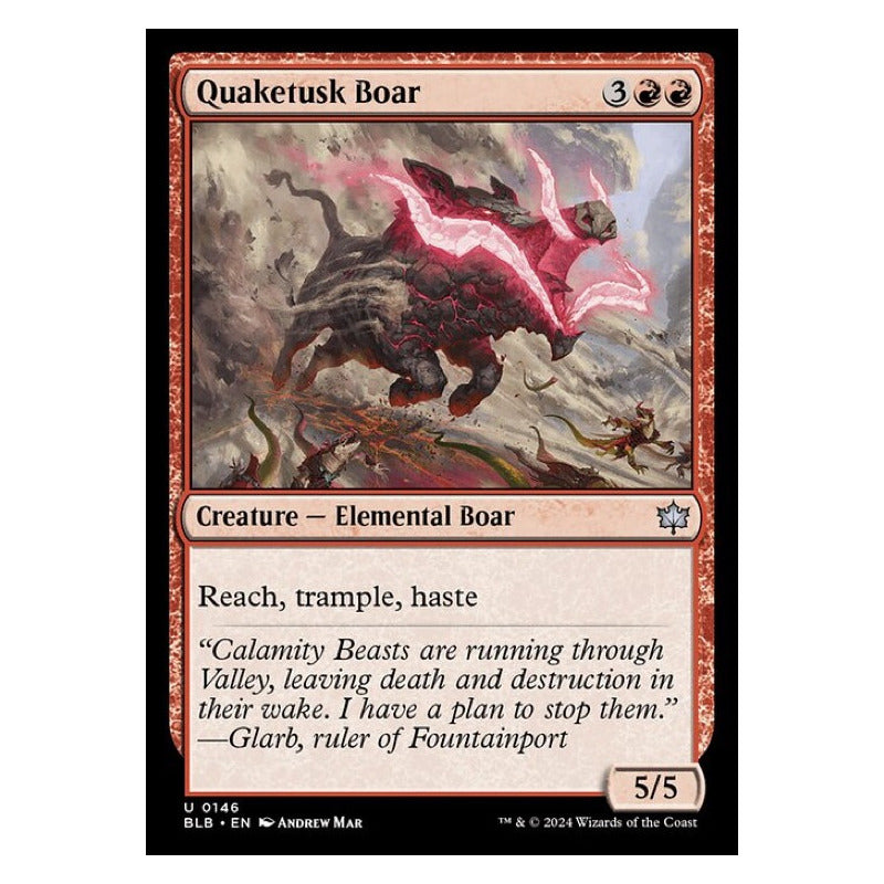 Mtg: Bloomburrow - 146 - Quaketusk Boar [foil]