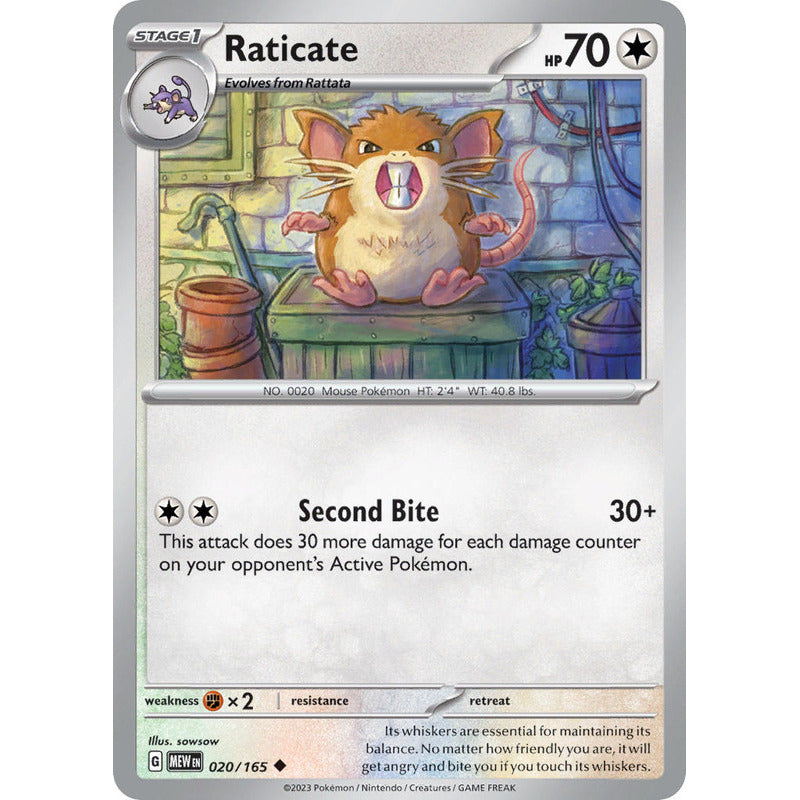 Pokémon Tcg: 151 - 020/165 - Raticate