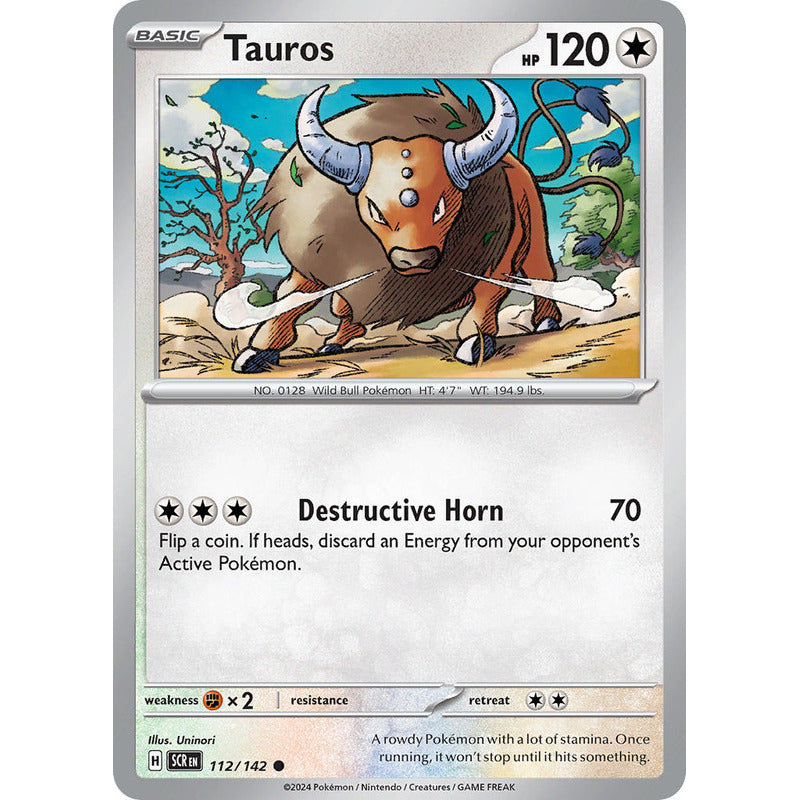 Pokémon Tcg: Stellar Crown - 112/142 - Tauros [reverse]