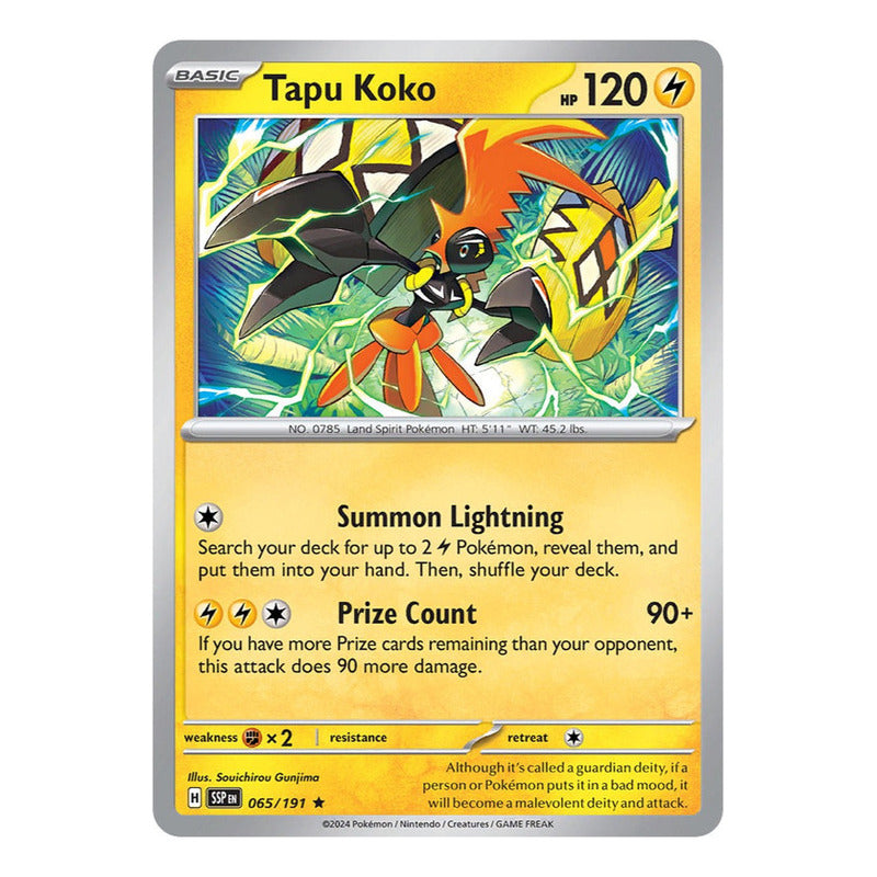 Pokémon Tcg: Surging Sparks - 065/191 - Tapu Koko (holo)