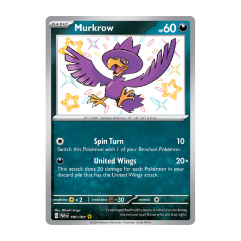 Paldean Fates - 181/091 - Murkrow (shiny)