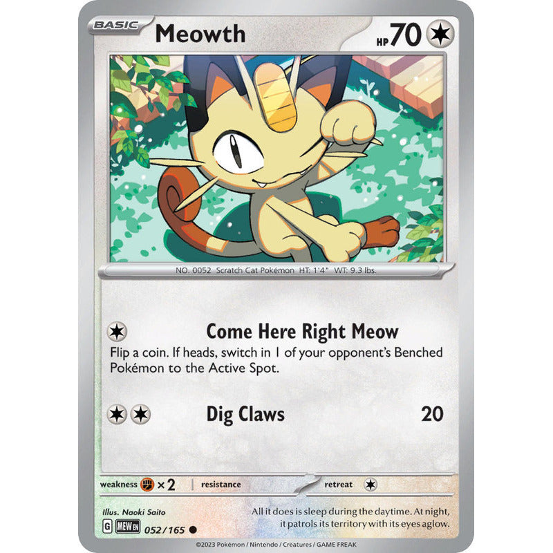 Pokémon Tcg: 151 - 052/165 - Meowth