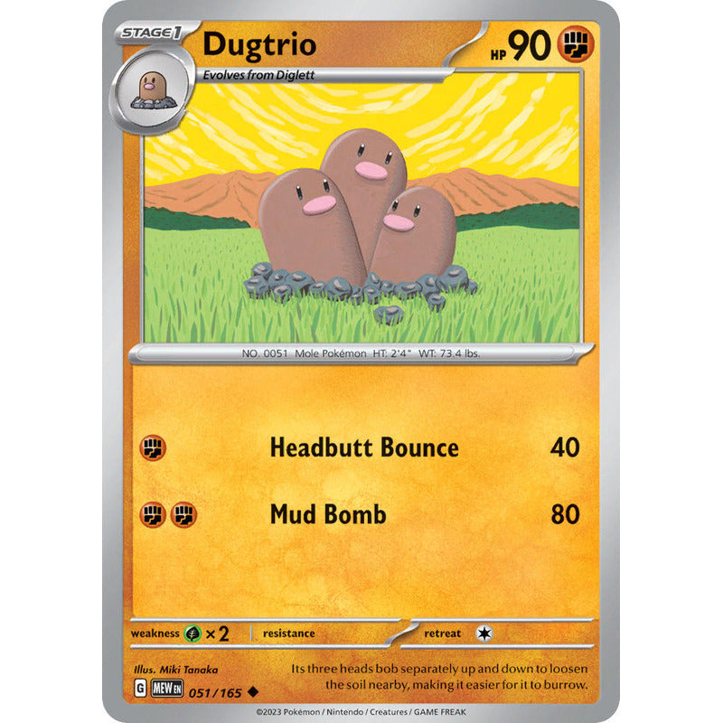 Pokémon Tcg: 151 - 051/165 - Dugtrio [reverse]