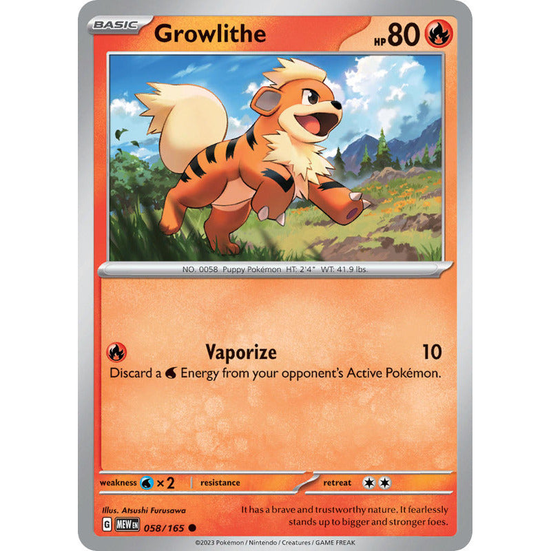 Pokémon Tcg: 151 - 058/165 - Growlithe [reverse]