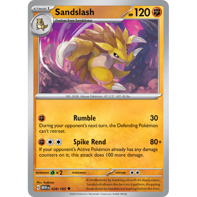 Pokémon Tcg: 151 - 028/165 - Sandslash [reverse]